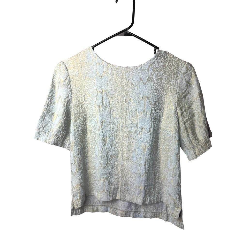 Topshop Textured Snake‎ Print Metallic Top – US 6 (UK 10, EU 38)
